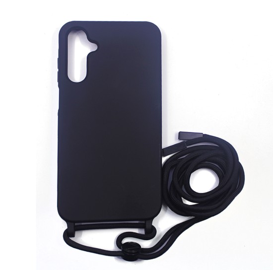 Silicone Case with String for Samsung Galaxy A05s Black